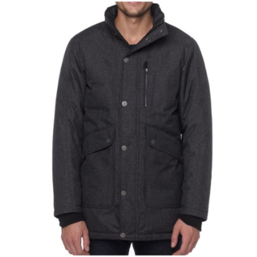 prAna Merced Down Jacket Men's 2X Black 650 Fill Sherpa Hood Parka Coat